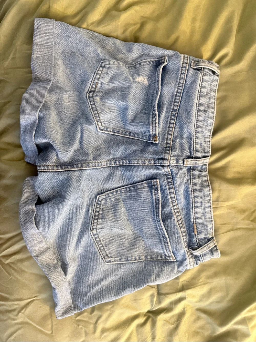 Light Wash Distressed Denim Shorts